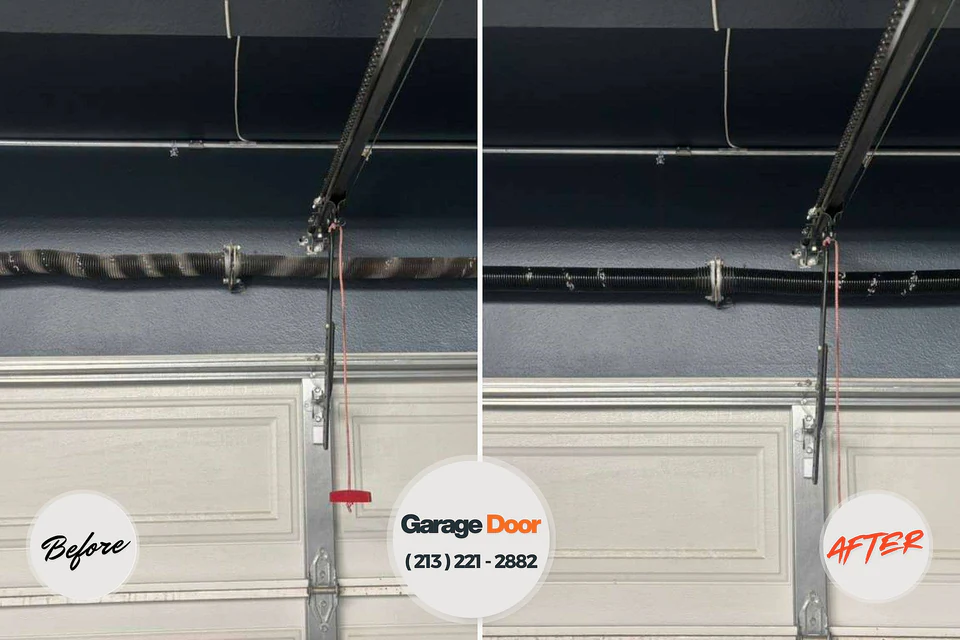 Before and after: garage door repair Lanai City, HI